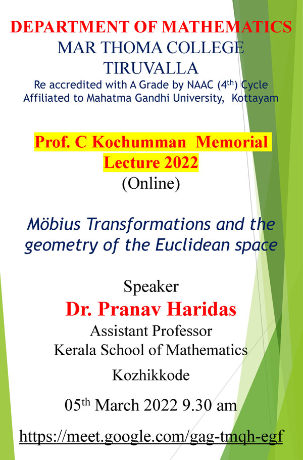 Prof. C. Kochumman Memorial Lecture 2022