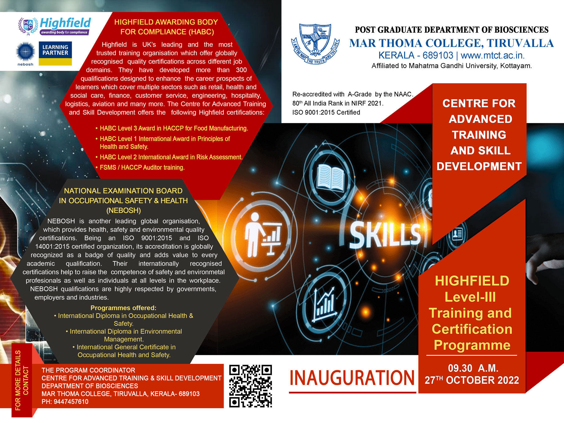 Highfield Level Iii Training And Certification Programme Inauguration Mar Thoma College Tiruvalla 1599