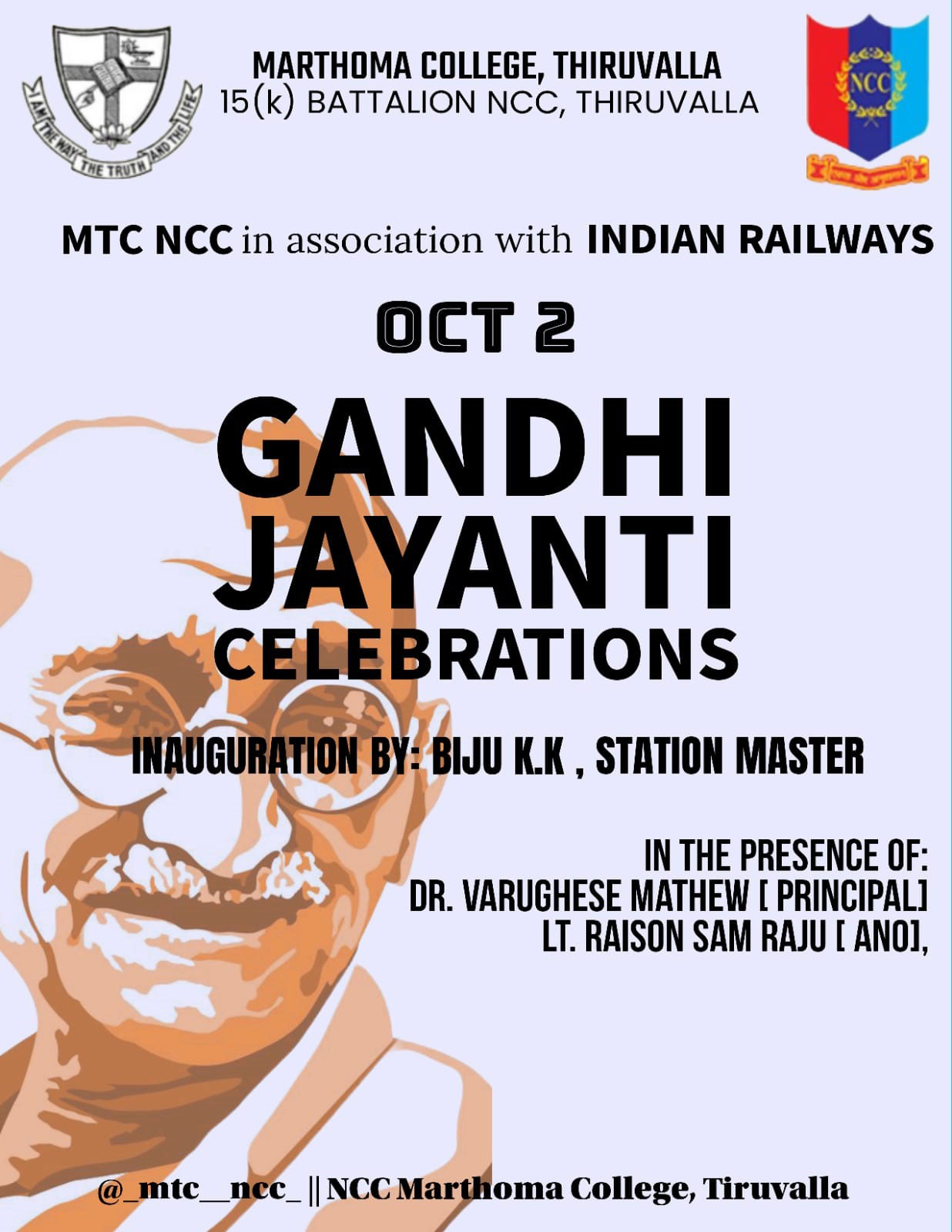 Gandhi Jayanti Celebrations By Ncc Mar Thoma College Tiruvalla 0732