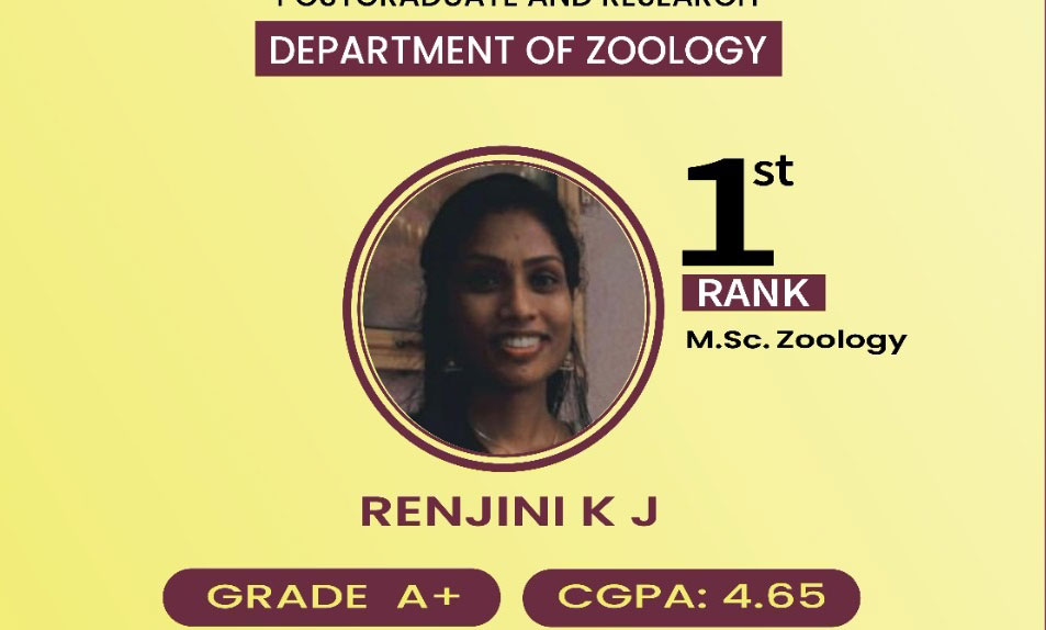 First rank in M.Sc Zoology