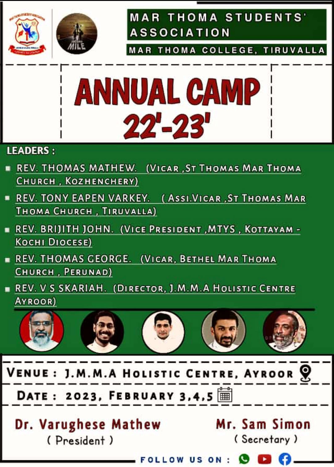 Annual Camp MTSA Mar Thoma College, Tiruvalla