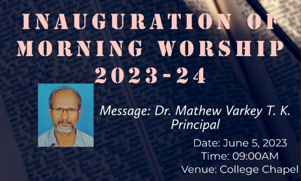 Inauguration of Morning Worship 2023-24