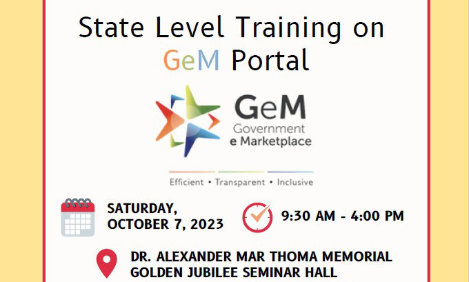 State Level Training on GeM Portal