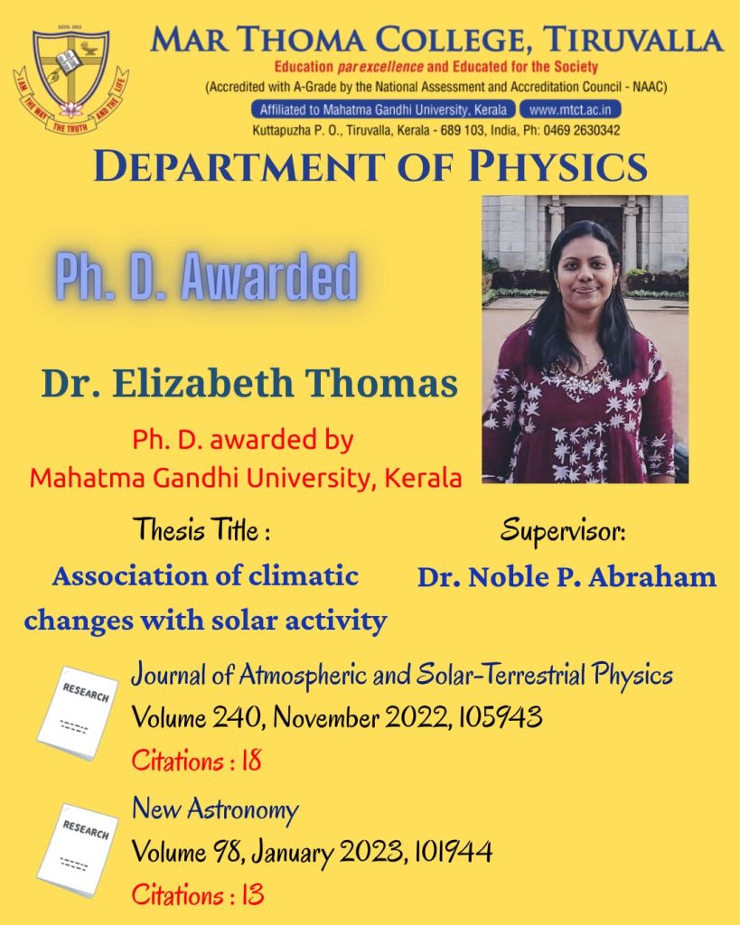 PhD Awarded – Dr. Elizabeth Thomas